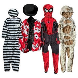 Boy Dress Up Play Pretend Costumes Lot 3T-5T Magician Mummy Spiderman Prisoner